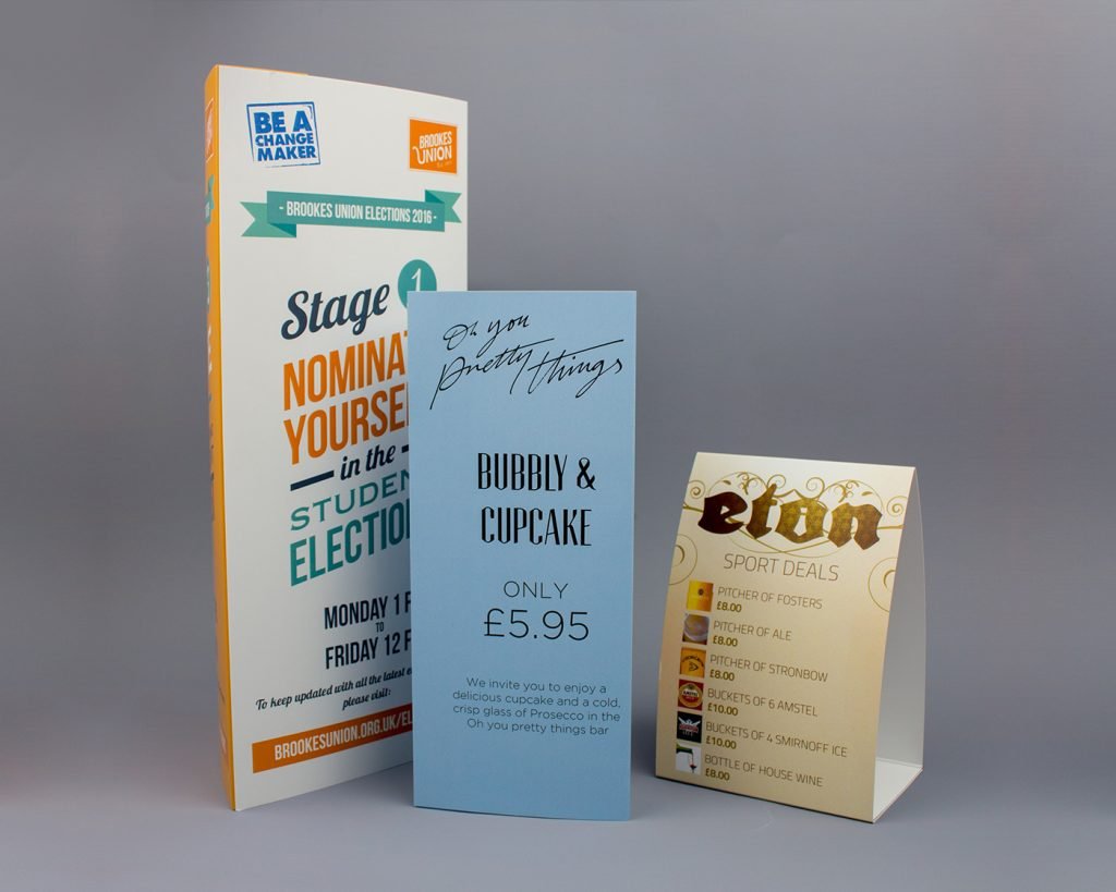 Table Tents Printing Leamington SPA 